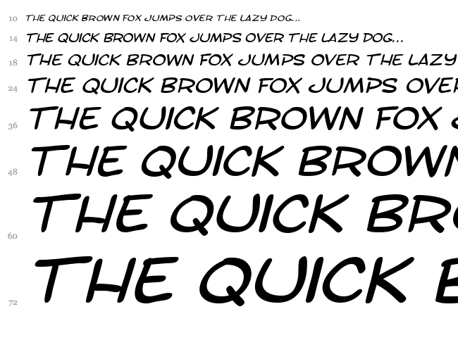 SF Toontime font waterfall